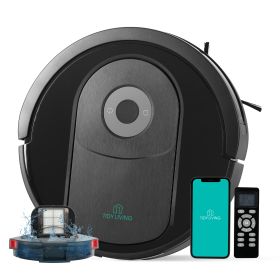 Robot Vacuum and Mop Combo, 4000pa Automatic Vacuum Cleaner Robot with Watertank and Dustbin, Self-Charging Smart Vacuum Robot Compatible with APP