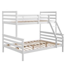 Double-Layer Mother-In-Law Cross Brace Guardrail Guardrail Inclined Ladder Twin Pine Wood Can Be Split Into Single-Layer Bed Wooden Bed White