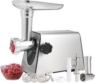 Simple Deluxe Electric Meat Grinder, Heavy Duty Meat Mincer, Food Grinder with Sausage & Kubbe Kit, 3 Grinder Plates, 800W Power