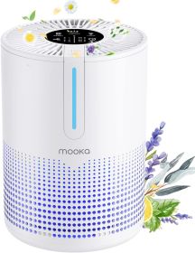 Air Purifiers for Bedroom Home, MOOKA HEPA H13 Filter Air Purifier with USB Cable for Smokers Pollen Pets Dust Odors in Office Car 300 Sq.Ft