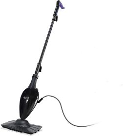 LIGHT 'N' EASY Steam Mop, Ultra-Lightweight, Child & Pet Steamer, Deep Cleaning for Hardwood Floor/Tile/Laminate/Vinyl/Carpet, 7618ANB, Black