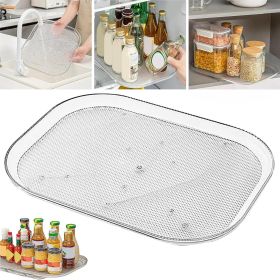 1pc, Rectangle Lazy Susan Organizer For Refrigerator, Turntable Organizer For Refrigerator, Countertop Condiment Storage Rack, For Kitchen, Pantry