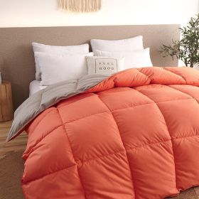 Down Duvet, Winter Duvet, Goose Down Duvet Core, Air Conditioner (Option: Orange-220* 240cm-4)