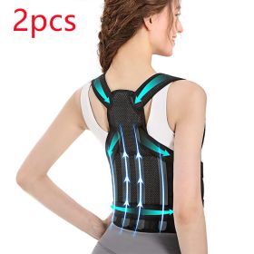 Back Posture Correction Belt Invisible Anti-Humpback Orthotics Band (Option: Black 2pcs-S)