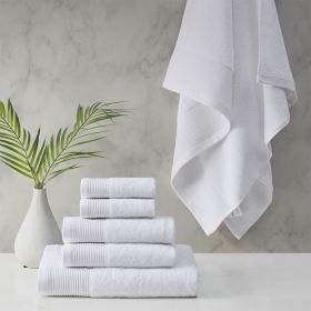 Cotton Tencel Blend Antimicrobial 6 Piece Towel Set (Color: as Pic)