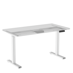 Height Adjustable Standing Desk Frame - Dual Motor Load 265lbs Electric Sit Stand Desk Stand Up Desk Heavy Duty 2-Stage Base for Home Office - Frame O (Color: White)