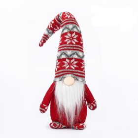 Christmas Decoration Faceless Figure Santa Claus Window Display (Color: Red)