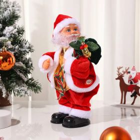 Christmas Electric Musical Hip Dancing Play Guitar Santa Claus Doll Ornament with Music Party Christmas Decoration Gift for Kids (Varients: Gift Bag)